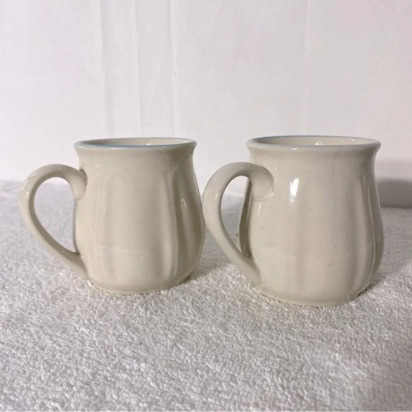 Vintage Korea Stoneware Pottery  Ceramic Homestead Mugs Coffee Cups x2 - Picture 4 of 13